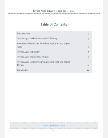 toyota aqua buyers guide (2011-2021)